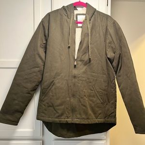 Olive Green Men’s Cloudveil Sherpa Lined Jacket